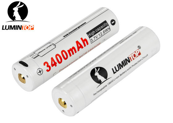 China Batería recargable de Lumintop Lm34c, batería recargable del litio 3400mAh 18650 proveedor